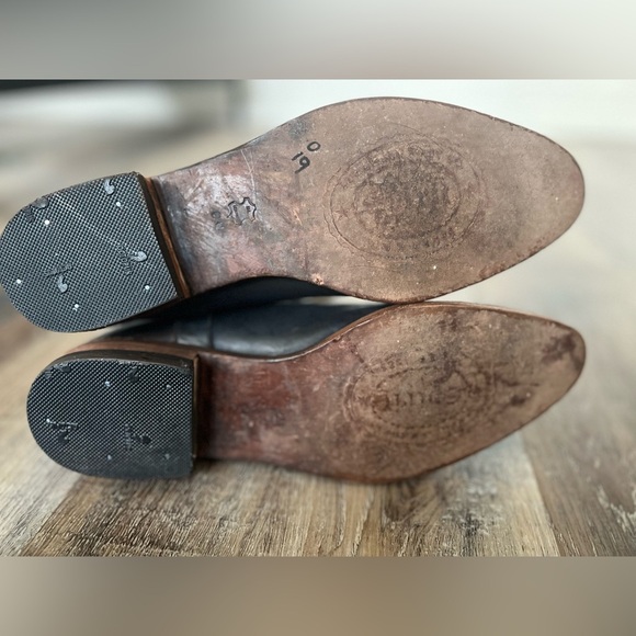 Lucchese Spirit Leather Western Riding Black Boots - Picture 11 of 14